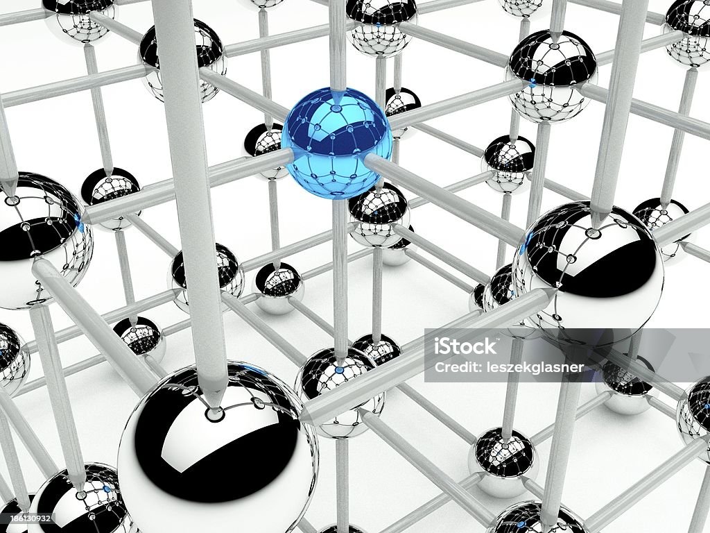 Abstrakte Konzept 3d-Struktur-Netzwerk und Kommunikation - Lizenzfrei Baum Stock-Foto