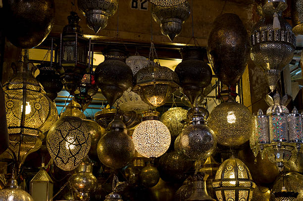 istock Lighting shop metal in Marrakech 186133869