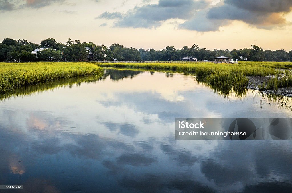 Parrot Creek in Charleston, South Carolina View from dock on Parrot Creek in Charleston, South Carolina Charleston - South Carolina Stock Photo