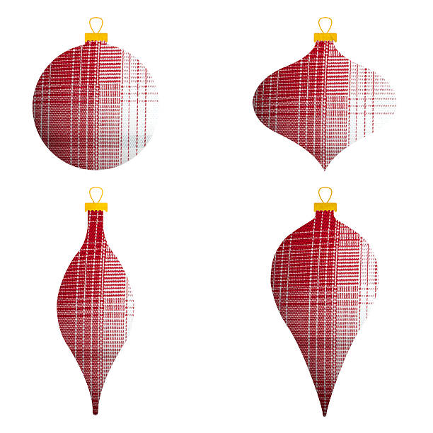 Bola de Árvore de Natal de tecido de textura 4 design. - foto de acervo