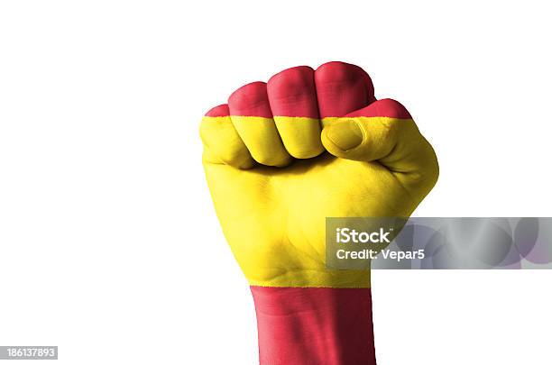 Faust Lackiert In Den Farben Von Spanien Flagge Stockfoto und mehr Bilder von Aggression - Aggression, Bunt - Farbton, Erfolg