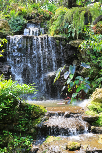 istock Small decorative waterfall in the public garden. 1861381123