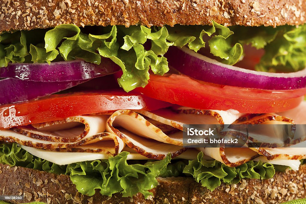 In casa Sandwich di tacchino - Foto stock royalty-free di Alimentazione sana