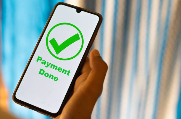 istock Online Payment Done with green tick 1861384773
