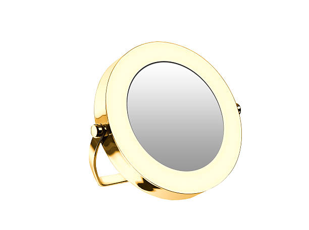 istock Golden cosmetic mirror isolated 186138812