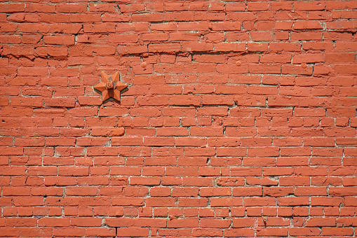 facade view of old brick wall background