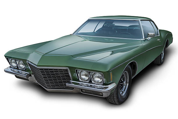 istock Beautiful luxury green retro car 186139633