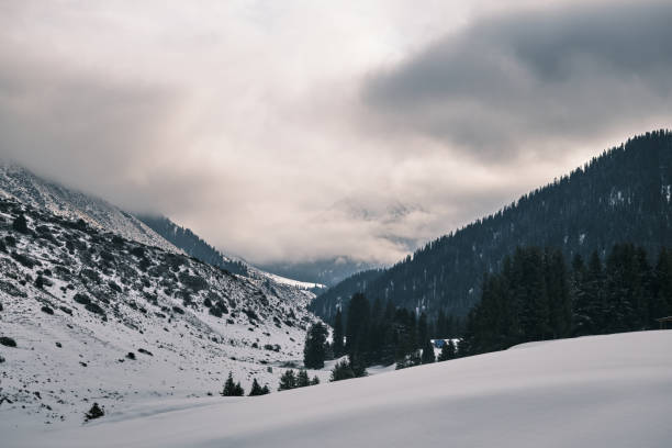Free Stock Photo of Snow Covered Mountain Range Under Cloudy Sky ...