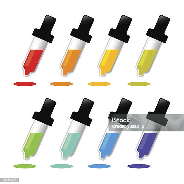 Ilustración de Selector De Colores Verter En Varios Colores y más Vectores Libres de Derechos de Examinar - Examinar, Tinta, Tubo