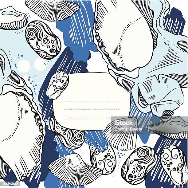 Нежные Оправе С Sea Shells — стоковая векторная графика и другие изображения на тему Абстрактный - Абстрактный, Векторная графика, Вода