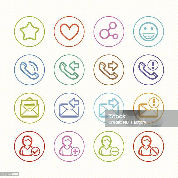 Socialmediaicons Set Farben Vektorillustration Stock Vektor Art und mehr Bilder von Cloud Computing