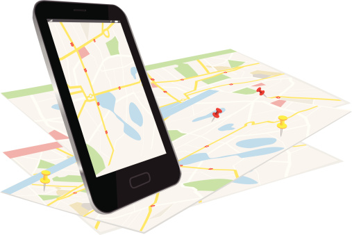 Smart Phone With Navigation System Stock Illustration - Download Image ...