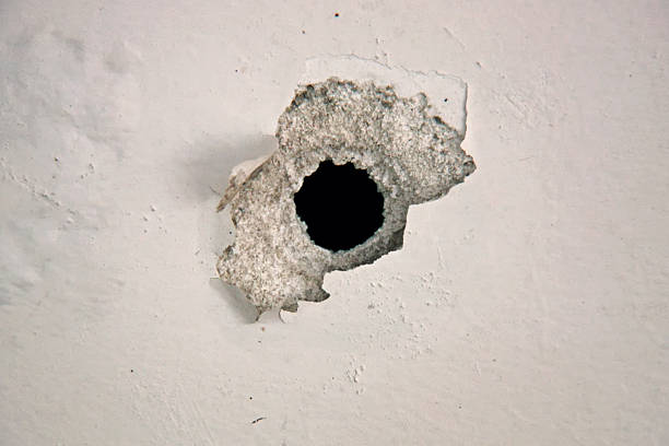 Bullet hole stock photo
