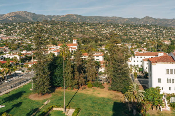 istock Santa Barbara Downtown, aerial view. 1861450266