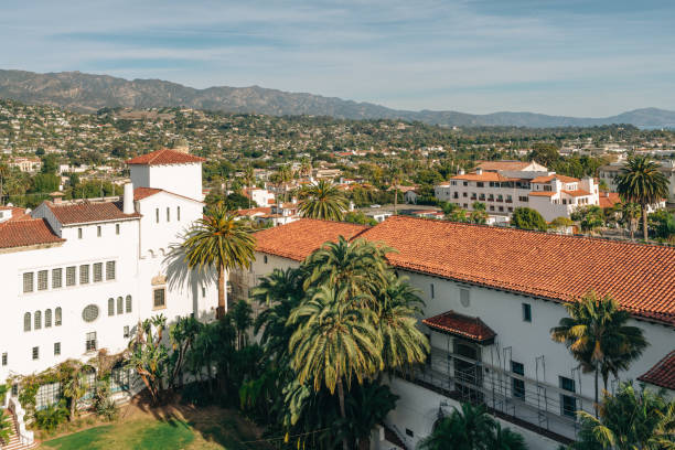 istock Santa Barbara Downtown, aerial view. 1861450794
