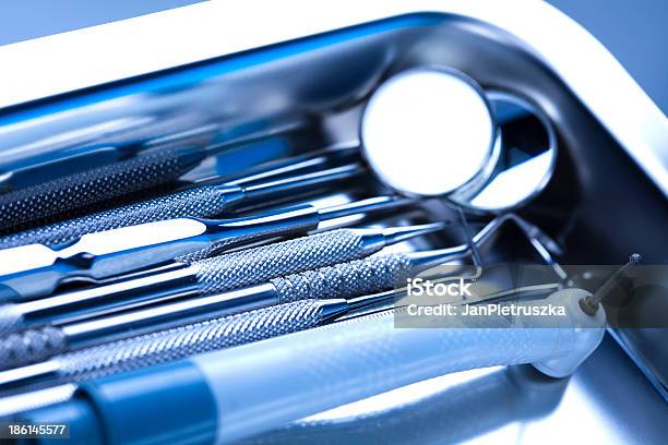 Closeup Dental Instruments Stock Photo - Download Image Now - Angle, Close-up, Dental Equipment