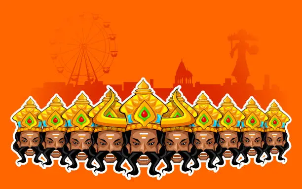 Vector illustration of Happy Dussehra Holiday