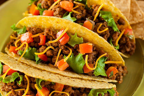 istock Homemade Ground Beef Tacos 186145884