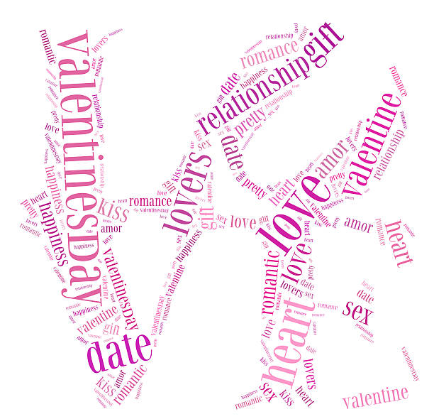 istock Tag cloud Valentine's day related in shape of love word 186146247