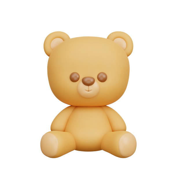 istock 3D Kids toy brown teddy bear, 3d rendering 1861467030