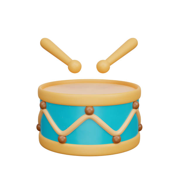 istock 3D Kids toy wooden drum, 3d rendering 1861468581