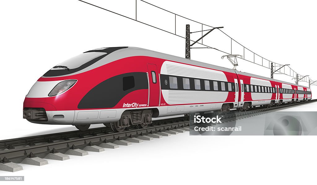 Moderne high-speed-Zug - Lizenzfrei Freisteller – Neutraler Hintergrund Stock-Foto