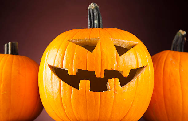 istock Funny face pumpkin, Halloween 186148551