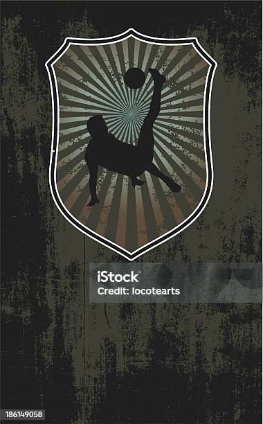 Fußballshield Mit Grunge Hintergrund Stock Vektor Art und mehr Bilder von Fußball-Wettbewerb - Fußball-Wettbewerb, Amateur, Athlet