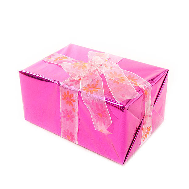 istock Pink big  gift box with  ribbon 186149145