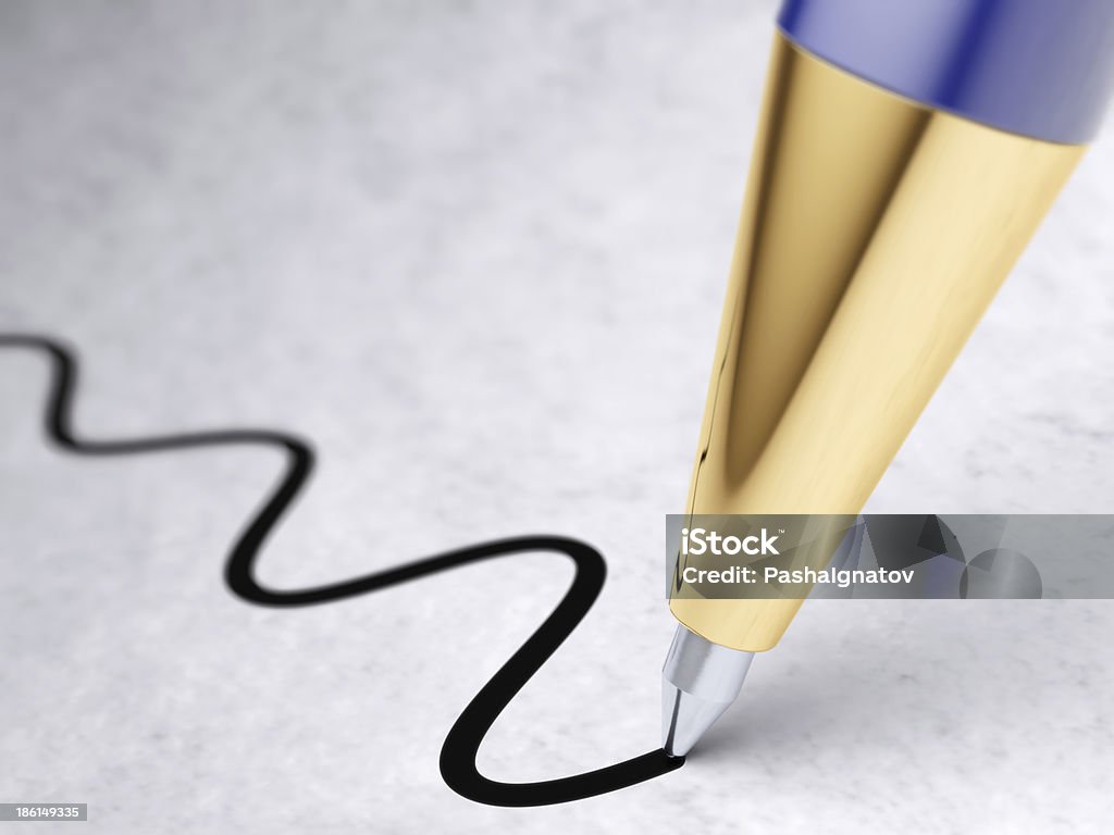 Pen A ball-point pen Autographing Stock Photo