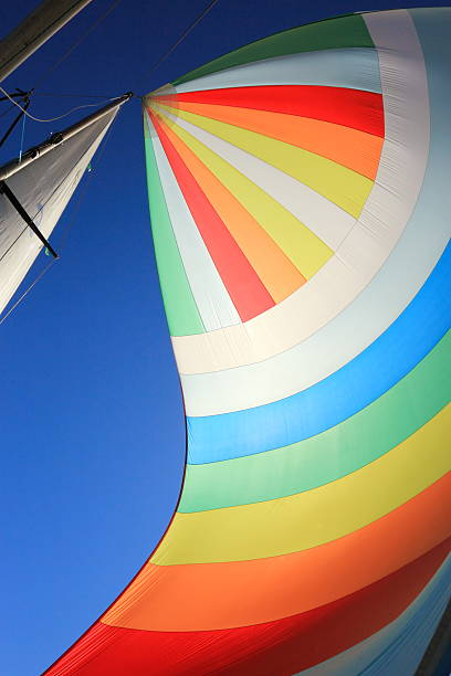 istock The wind has filled colorful spinnaker sail 186149546