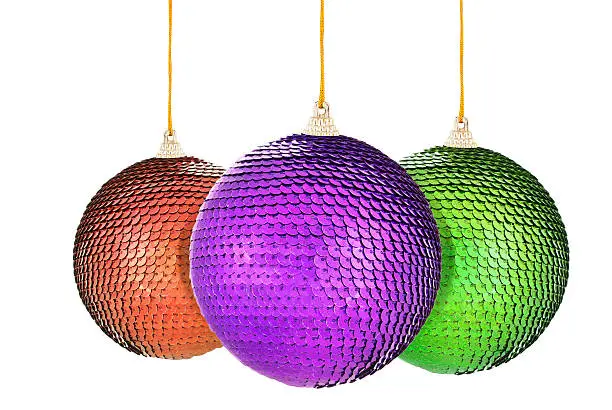 multicolored christmas-balls isolated a holiday background concept