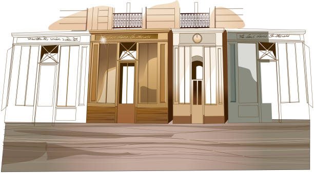 illustrations, cliparts, dessins animés et icônes de bâtiment vu de l'extérieur - bâtiment vu de lextérieur illustrations