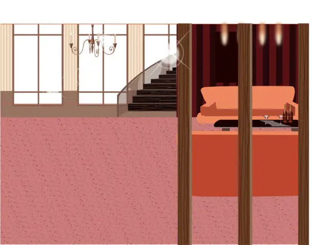 Vector illustration of Living room interior