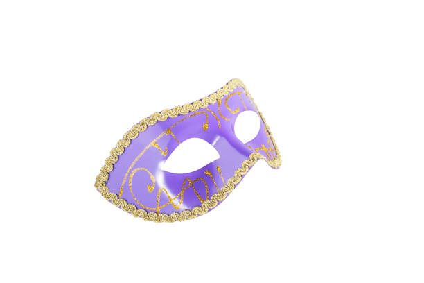 Carnival mask, blue vintage masquerade accessory isolated