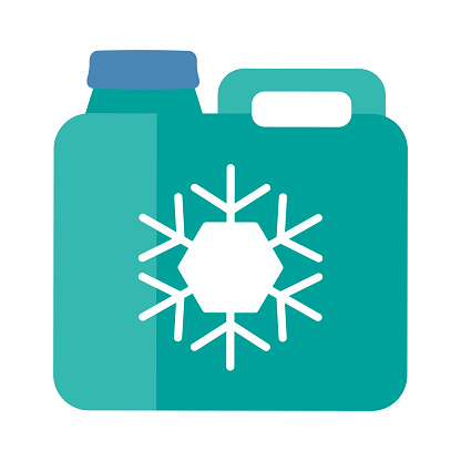 Hazardous waste pollution. Antifreeze liquid in canister icon. Toxic Materials. Hazardous waste separation problem. Element for infographics design. Simple flat vector isolated on white background