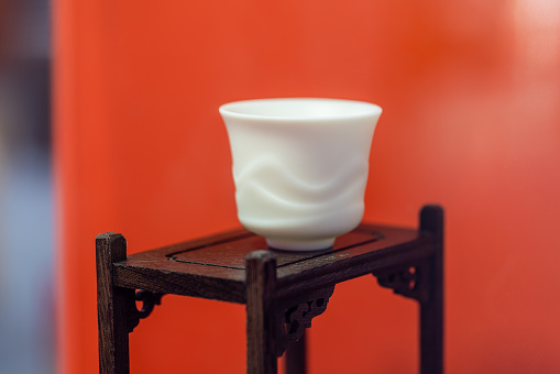 Porcelain on the dining table: tea cup