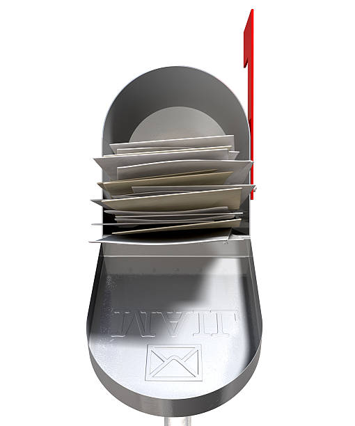 istock Old School Retro Metal Mailbox Full 186157662