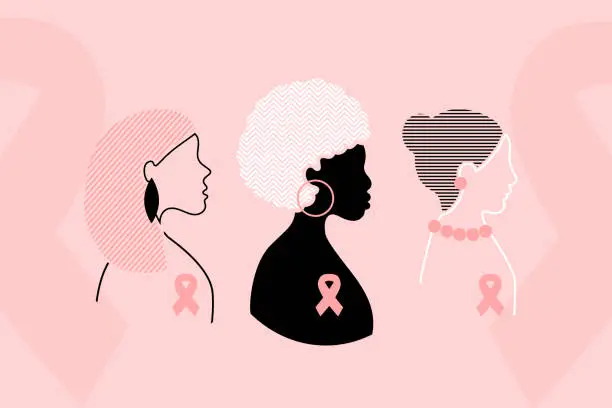 Vector illustration of Breast Cancer Awareness Pop Art Concept