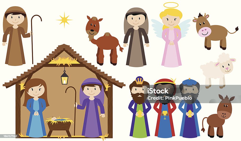 Collection de vecteur de la Nativité - clipart vectoriel de Crèche de Noël libre de droits