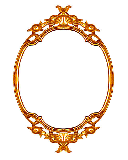 istock Antique gold frame isolated on white background 186158034