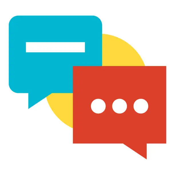 Vector illustration of Speech Bubbles Business Process Flat Icon