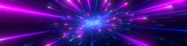 istock Speed of light in space on dark background. 1861592943