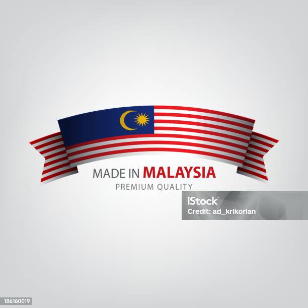 In Malaysia Malaysische Band Flagge Stock Vektor Art und mehr Bilder von Blau - Blau, Brosche, Eleganz