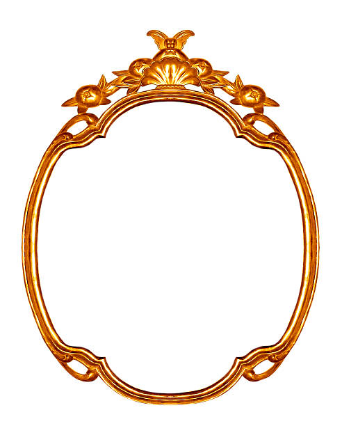 istock Antique gold frame isolated on white background 186161087