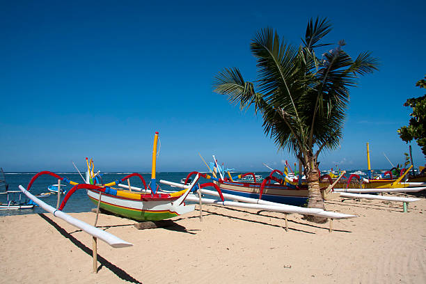 istock Boats on Sanur Beach, Bali 186161724