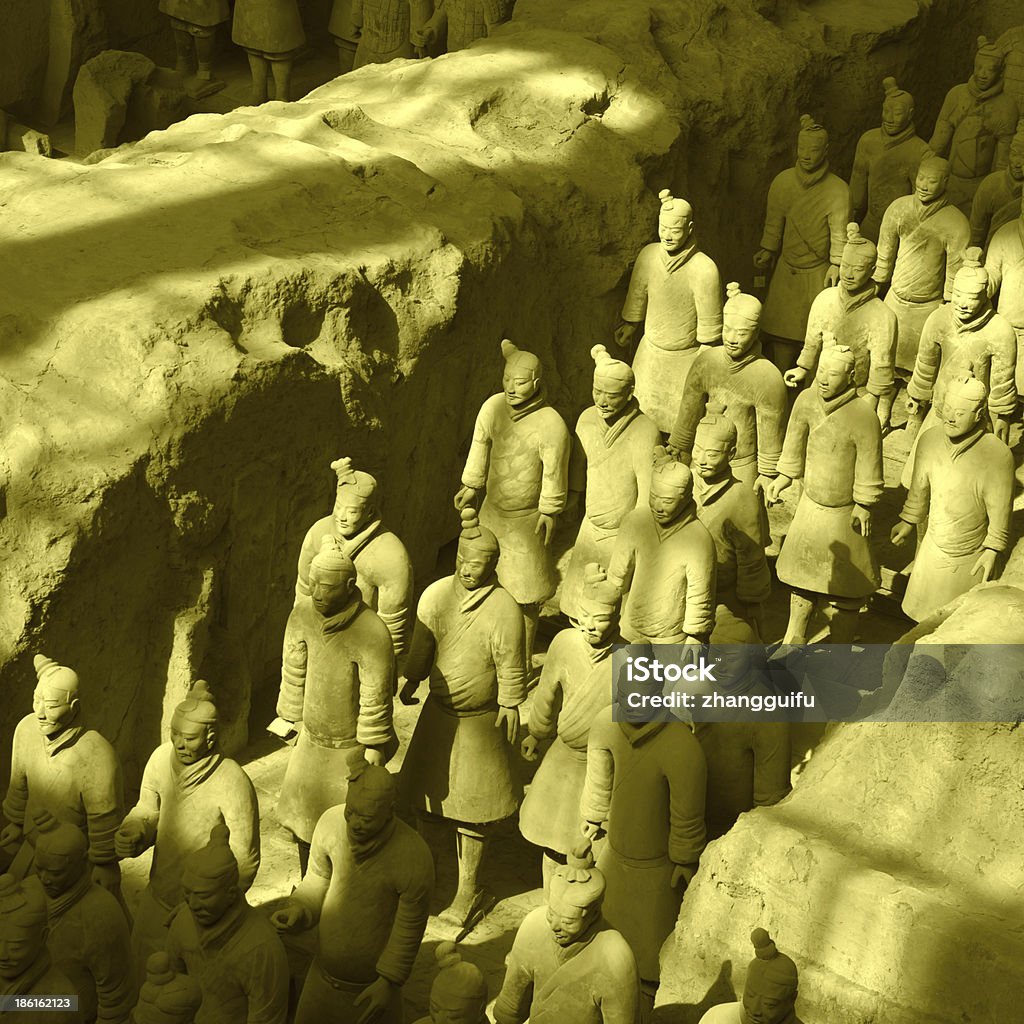 Guerrieri di Terracotta di Xi'an, Cina - Foto stock royalty-free di Antico - Condizione