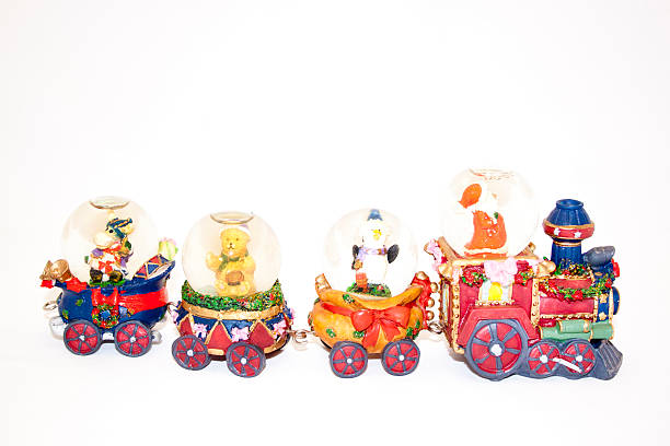 Christmas Decoration Of Train Transporting Santa
