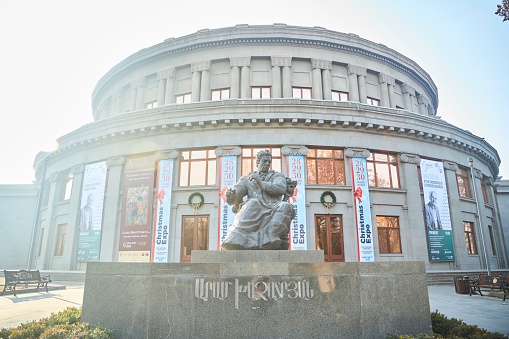 Yerevan, Armenia - January 06, 2023: The famous Aram Khachaturian Opera House.