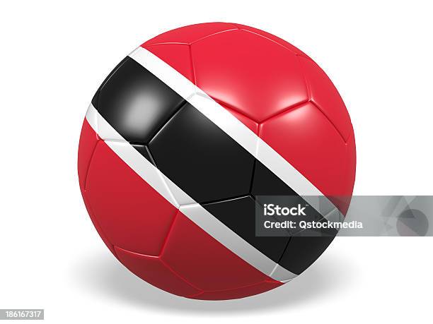 Bola De Futebol Com Bandeira De Trinidad E Tobago - Fotografias de stock e mais imagens de Baliza - Equipamento desportivo - Baliza - Equipamento desportivo, Bandeira, Bola